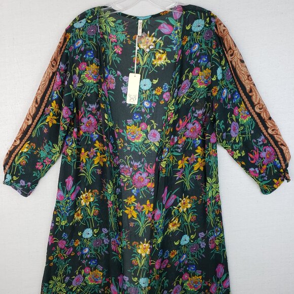 NWT Spell & The Gypsy Queen Duster Kimono Robe Floral Bohemian Longline O/S - Picture 3 of 16